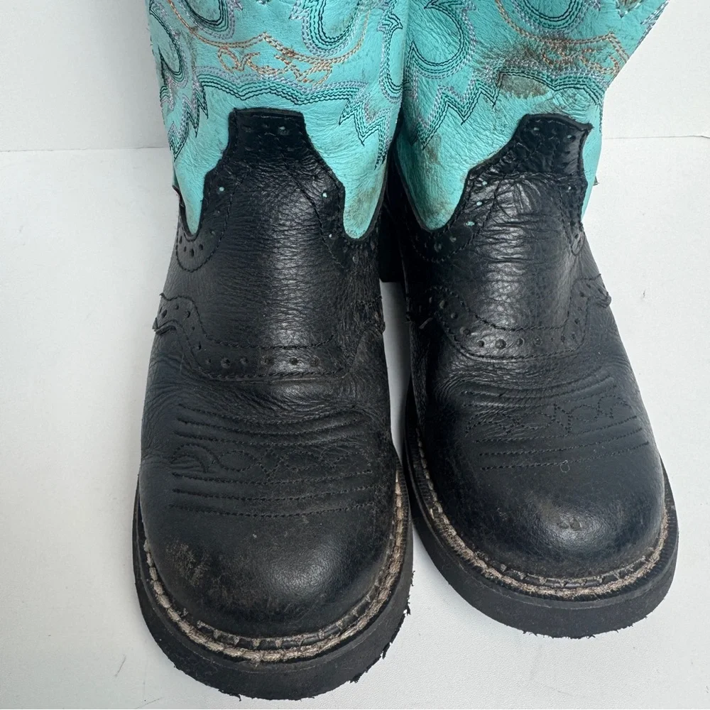 Justin Gypsy Turquoise Boots Girls Sz 6‎ 1/2 B